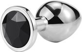 ToySecrets - Aluminium buttplug met zwarte diamant - Medium