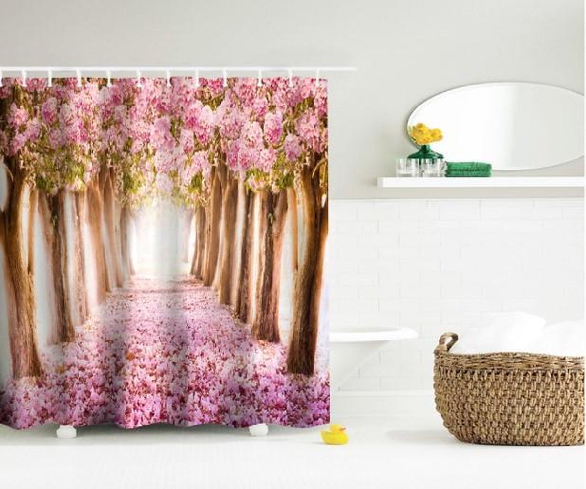 Lente Bloesem Douchegordijn 180 x 200 cm Inclusief 12