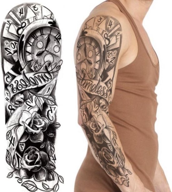 Tatouage collant à manches temporaires sur le bras| Tatouage | Faux tatouage  |... | bol.com