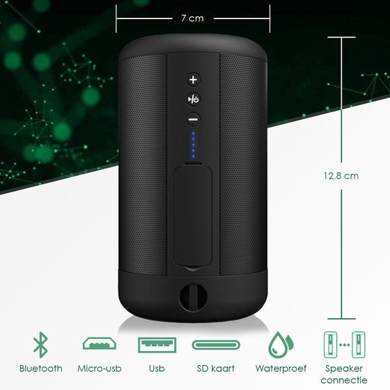 Wuff Speakers - Draadloze Bluetooth Speaker Met Powerbank Functie - 12 uur Batterij - Waterproof - Indoor & Outdoor - Zwart — afbeelding 5