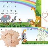 Mijlpaaldeken Jungle – NEDERLANDS/DUBBELZIJDIG/KWALITEIT – Incl. Mijlpaalkaarten/Frames – Kraamcadeau/Babyshower/Geboorte/Geschenkset – Herinnering Foto – Mijlpaal Deken Baby Milestone