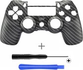 Carbon Controller Behuizing Shell voor PlayStation PS4 Wireless Dualshock 4 V2 Controller (incl. 3mm Schroevendraaier en Shell Opener)