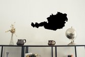 HOUTEN WANDDECORATIE / WOODEN WALL DECORATION - MUURDECORATIE / WALL ART - LANDKAART OOSTENRIJK / COUNTRY MAP AUSTRIA - 48 x 25cm - ZWART / BLACK - WANDFIGUUR ÖSTERREICH - ECHT HOU