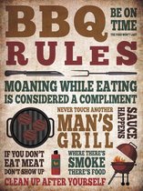 Signs-USA - BBQ Barbecue Rules - Wandbord - 33 x 44 cm