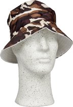 Vissershoedje – One Size – Bruin Camo - Outdoor hoed - Zonnehoedje - Camouflage pet - Bush hat - Camping Cap