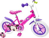 Minnie Mouse - Fiets met zijwieltjes -  12" inch / 30.5cm - Roze / Paars