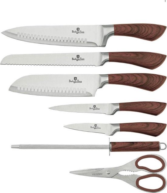 Berlinger Haus 2290 - Set de 8 couteaux - avec support - bois d'origine |  bol.com