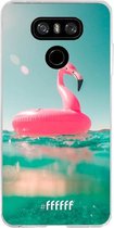 LG G6 Hoesje Transparant TPU Case - Flamingo Floaty #ffffff