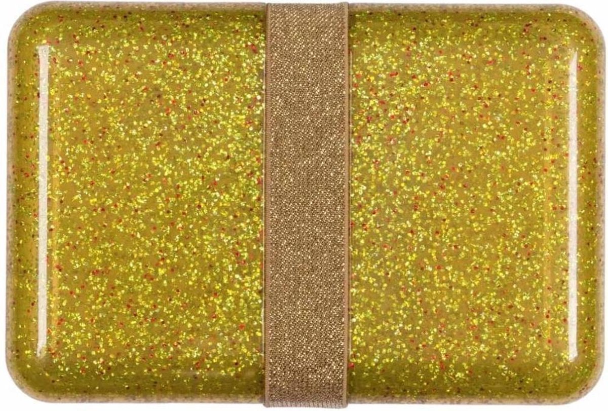 Brooddoos Lunchbox Glitter goud | A Little Lovely Company