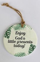 Wandbordje, hars-steen 10x10x0,6cm - Enjoy Gods s little presents today!