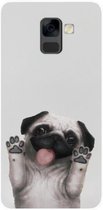 ADEL Siliconen Back Cover Softcase Hoesje Geschikt voor Samsung Galaxy A8 (2018) - Bulldog Hond