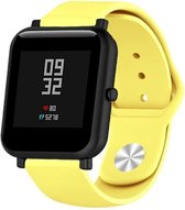 Siliconen Smartwatch bandje - Geschikt voor  Xiaomi Amazfit Bip sport band - geel - Horlogeband / Polsband / Armband