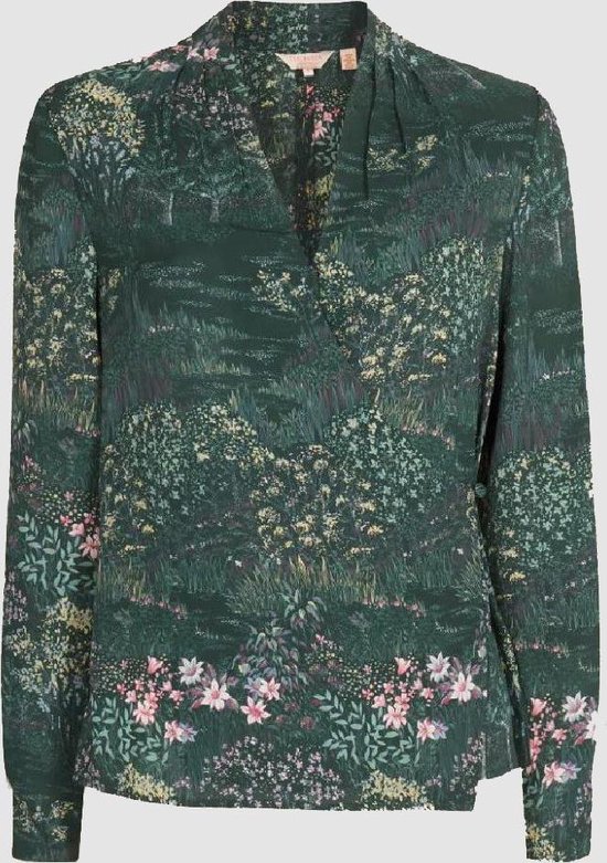 Ted Baker • groene overslag blouse met bloemen • maat 42 (4) | bol.com