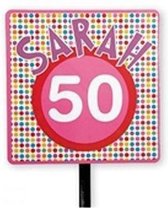 Tuinbord Sarah 50 jaar.!  (6 stuks)