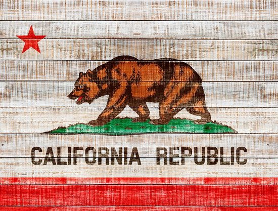 Signs-USA California Flag - Assiette murale - 60 x 45 cm