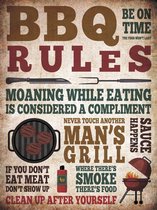 Signs-USA BBQ - Barbecue Rules - Wandbord - 60 x 45 cm