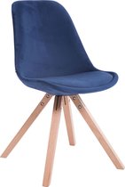 Stoel - Eetkamerstoel - Design - Fluweel - Donkerblauw - 48x56x84 cm