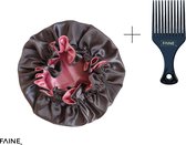 Satijnen slaapmuts - Satin Bonnet - slaapmuts - nachtmuts - dubbelzijdig satijn - Afrokam