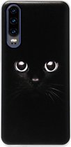 ADEL Siliconen Back Cover Softcase Hoesje Geschikt Voor Huawei P30 - Kat Zwart