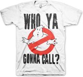 Ghostbusters - t-shirt who ya gonna call ? - white (xxl)