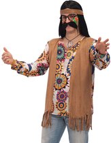 CARNIVAL TOYS - Bruin hippie kostuum voor mannen - Volwassenen kostuums