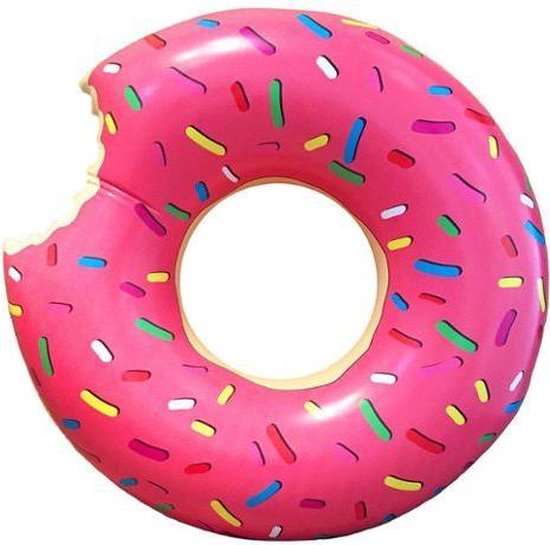 Opblaasbare donut zwemband XXL 120 cm | Opblaasbare zwemring voor kinderen en volwassenen | Groot - Zwembad - Roze