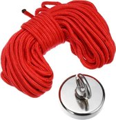 Vismagneet 75mm 300KG trekkracht met 20 meter touw