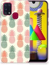 Siliconen Hoesje Geschikt voor Samsung Galaxy M31 GSM Hoesje Ananas