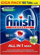 Bol.com Finish Powerball all in 1 max - vaatwastabletten - Voordeelverpakking - 180 tabs - ontvetter aanbieding