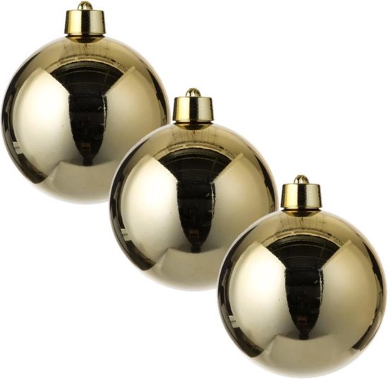 3x Grote kunststof kerstbal goud 20 cm - Groot formaat gouden kerstballen |  bol.com