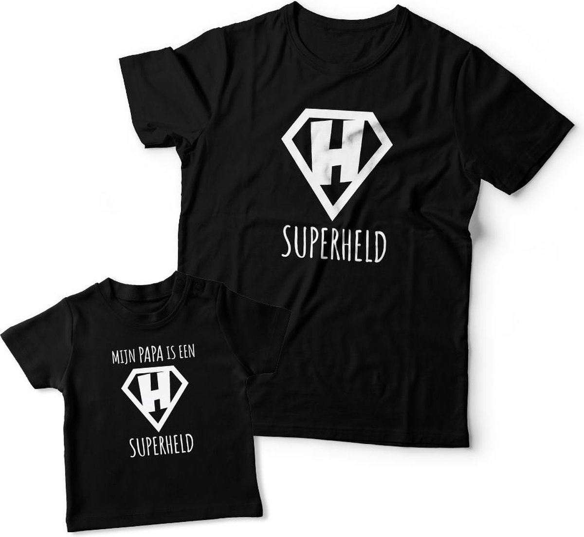 Matching shirts Vader & Zoon | Mijn papa is een superheld | Papa maat XL & Zoon maat 62