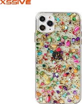 Xssive Glitter 3D Steentjes Back Cover Case voor Apple iPhone 11 Pro - Goud