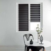 Zethome | Zebra Rolgordijn - Duo Rolgordijn - Roller Blind | Dag/Nacht Rolgordijn |  45x180 | Black | Polyester | 1950009