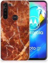 Telefoon Hoesje Motorola Moto G8 Power Hoesje Bumper Marmer Bruin