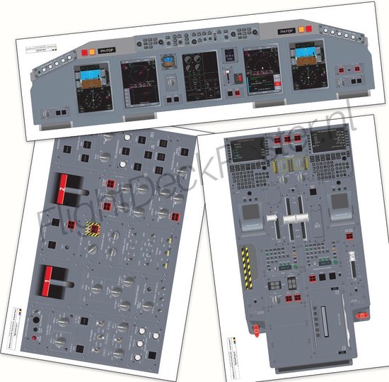 Embraer E-Jet 170/175/190/195 - Triple-A (elk instrument panel op een eigen poster) FlightDeckPoster / Cockpitposter / Cockpit poster / Cockpit mockup