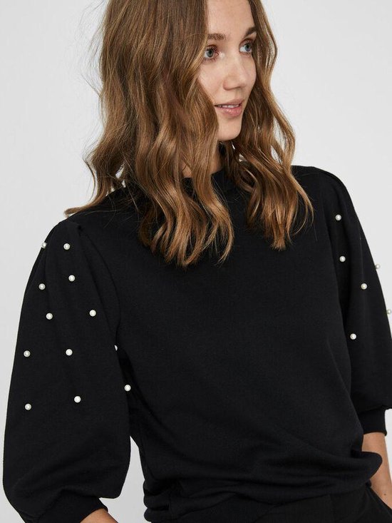Vero Moda Trui Sweatshirts Parels - Zwart | XS | bol.com