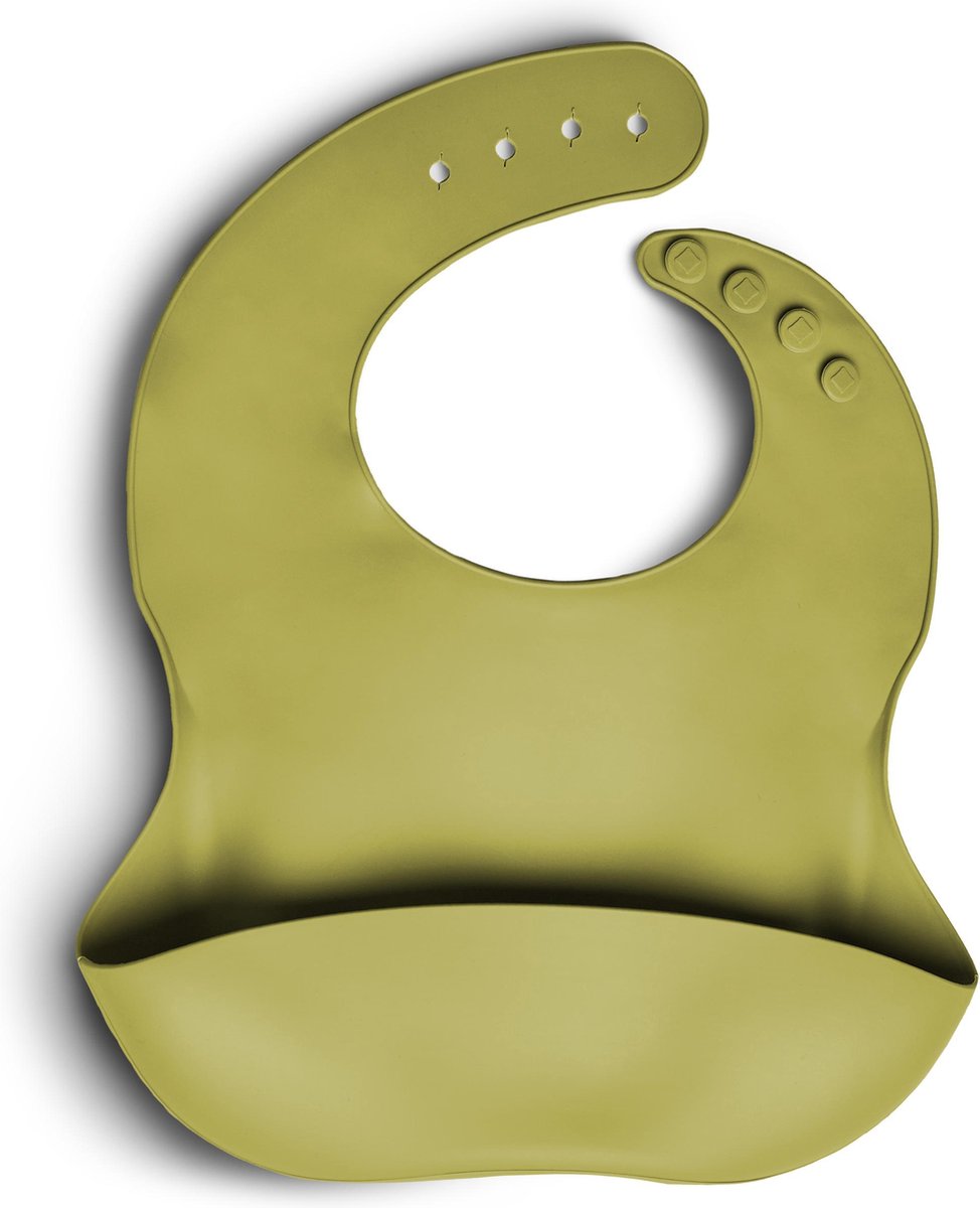 Goedkoopste Telano® Slabbetje met Opvangbakje Groen - Siliconen Slabber Baby Peuter - Verstelbaar en Waterproof - Kraamcadeau Jongen - Meisje