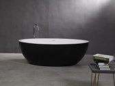 Mawialux vrijstaand bad - Solid surface - 180x100cm - Wit - Zwart - Simon