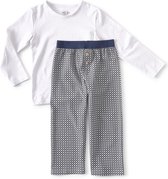 Little Label - pyjama garçon - à carreaux gris, blanc - taille 110/116 - coton bio