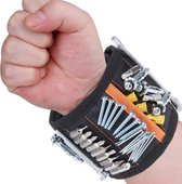 Magneet armband voor gereedschap met 5 krachtige magneten | Opberg accessoire voor gereedschap, schroeven, spijkers en boortjes | Ideaal voor in de bouw, elke klusser of doe-het-zelver | Gere