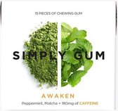 KAUWGOM. 12 DOOSJES MET 15 KAUWGOMS. Simply Gum Awaken. Heerlijke mintsmaak en caffiene voor de juiste oppepper