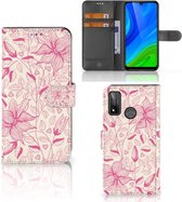 Telefoon Hoesje Huawei P Smart 2020 Magnet Case Pink Flowers