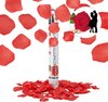 Relaxdays confetti kanon rozenblaadjes rood - party popper voor bruiloft - 40 cm