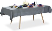 relaxdays tafelkleed waterafstotend - tafellaken tuintafel - rond of rechthoekig tafelzeil Grijs, 140x220cm