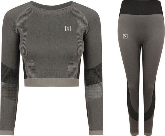 LXURY Tech Crop Trainingspak Dames Maat XXS/XS - Grijs - Sport set -  Sportoutfit - | bol.com