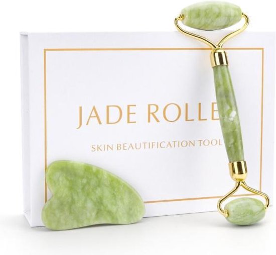 Jade Roller Gezichtsmassage Set Groen Bol Com