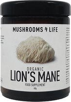 Mushrooms4Life / Lion’s Mane Paddestoel Poeder Biologisch – 60 grams