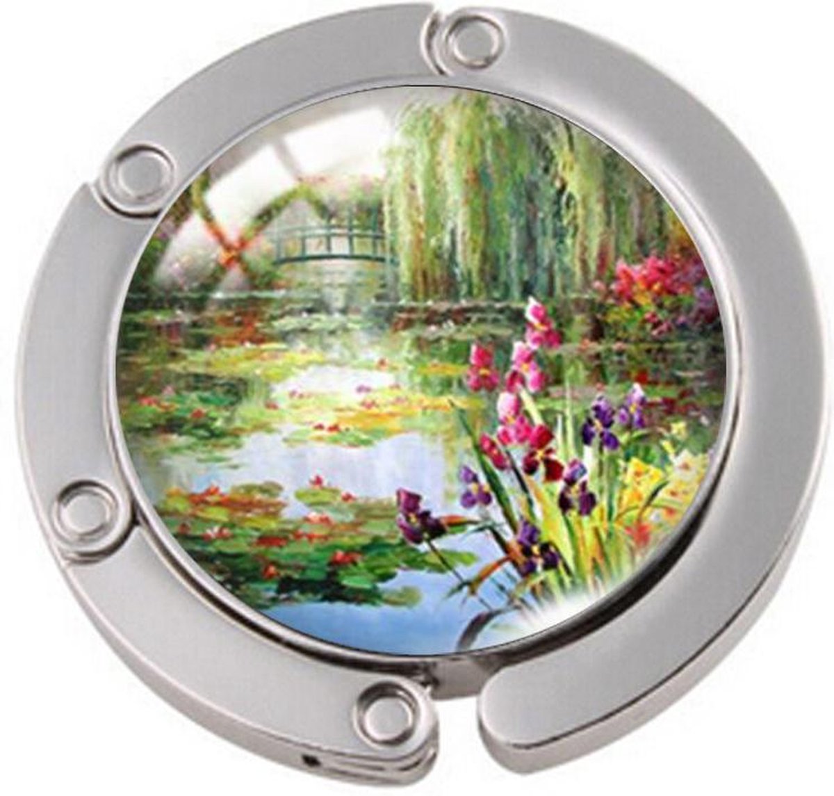 Mitear.nl Tassenhanger – Opvouwbare tashanger voor tafel – Waterlelie tuin romantisch landschap