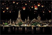 Kras Tekening Groot Q (41x25cm) - Chiang Mai | Krastekening Lampions Thailand | Krastekeningen pakket | Scratch Art / Painting | Kraskaarten | Krasfolie