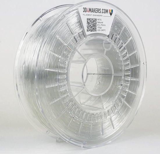 3D4Makers - PETG Filament - 2.85mm - 750 gram - Transparent